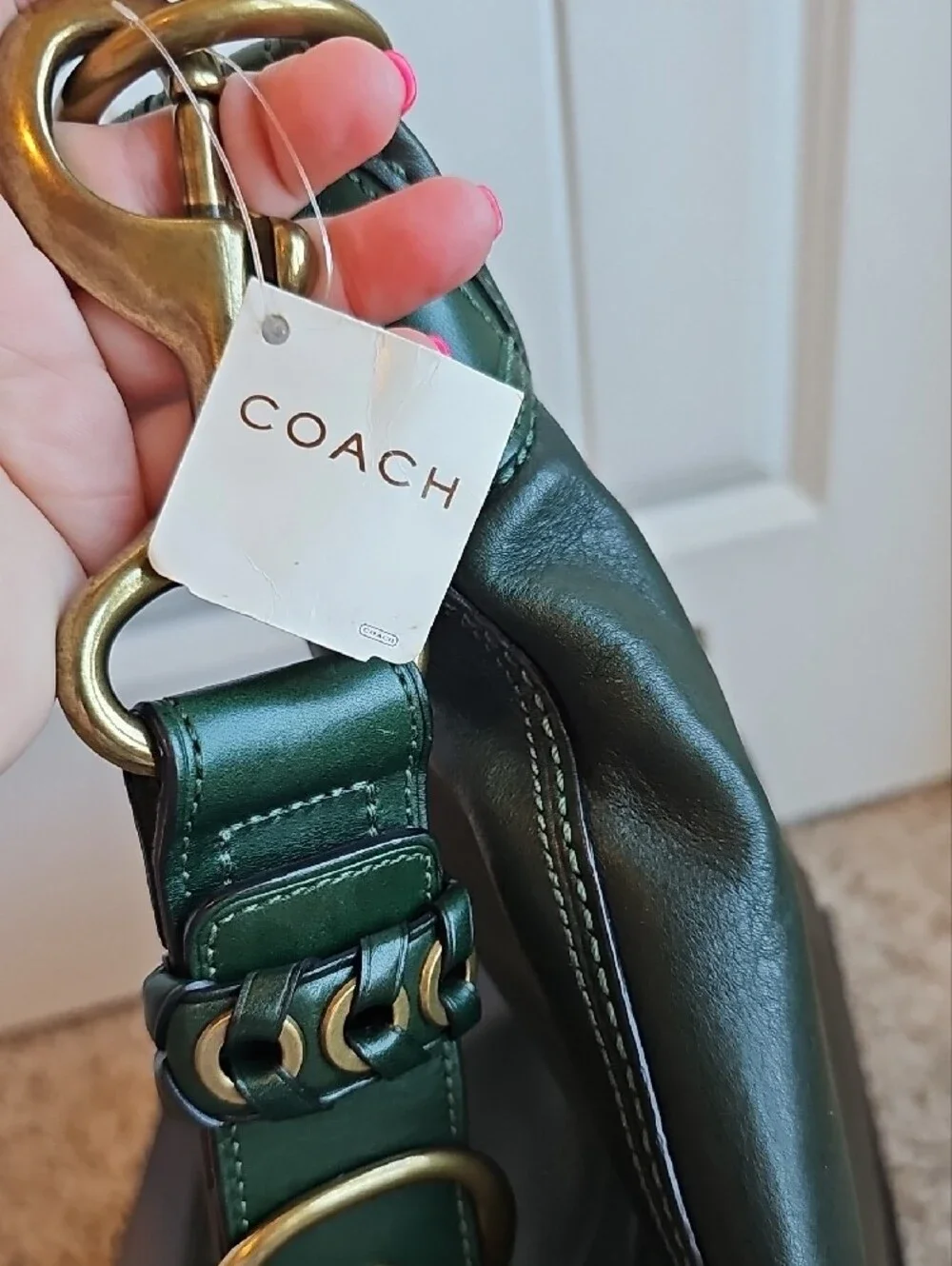 Coach 2007 XL Bleecker Duffle Bag NWT Elusive Bottle Green Leather 11423
